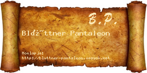 Blüttner Pantaleon névjegykártya